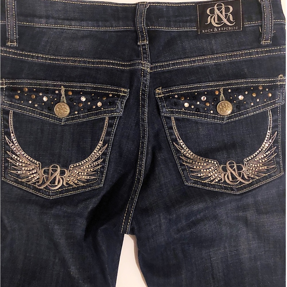 Rock & Republic Kasandra jean stud wings & bling